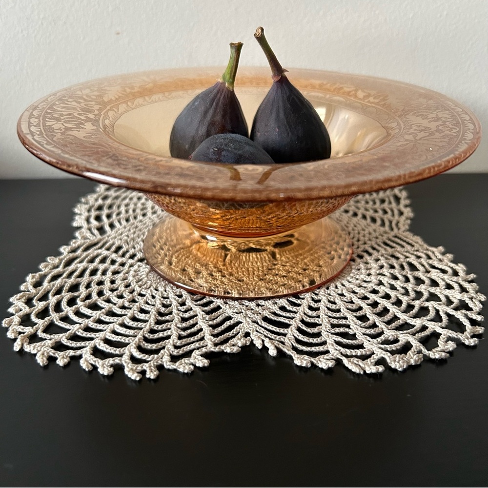 Vintage Amber Glass Bowl